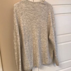Light grey mock neck long sleeve sweater
